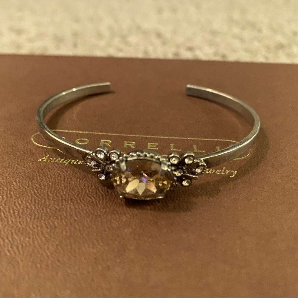 Blush pink silver-tone cuff bracelet